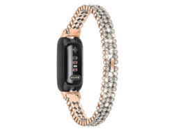 Pulseira De Substituição Para Smartwatch Fitbit Inspire 3, Com Decoração Em Strass E Liga Metálica.