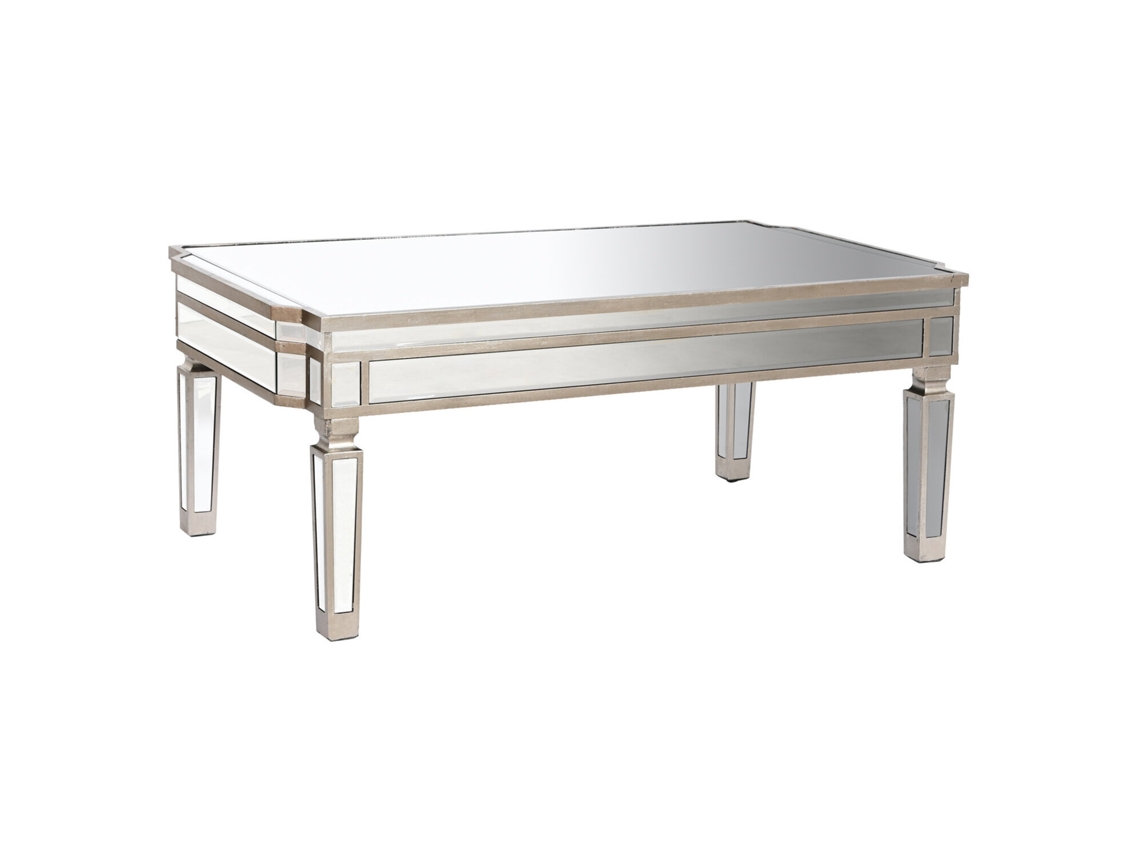 Mesa Centro Espejo Mdf Plateado 108x61x44cm