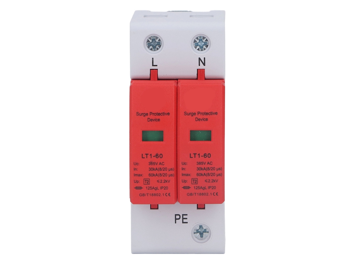Protector Contra Sobretensiones De 2 Polos Y 385 V Ca, 30 Ka-60 Ka, Dispositivo De Protección Contra Sobretensiones Para El Hogar Lt1-60