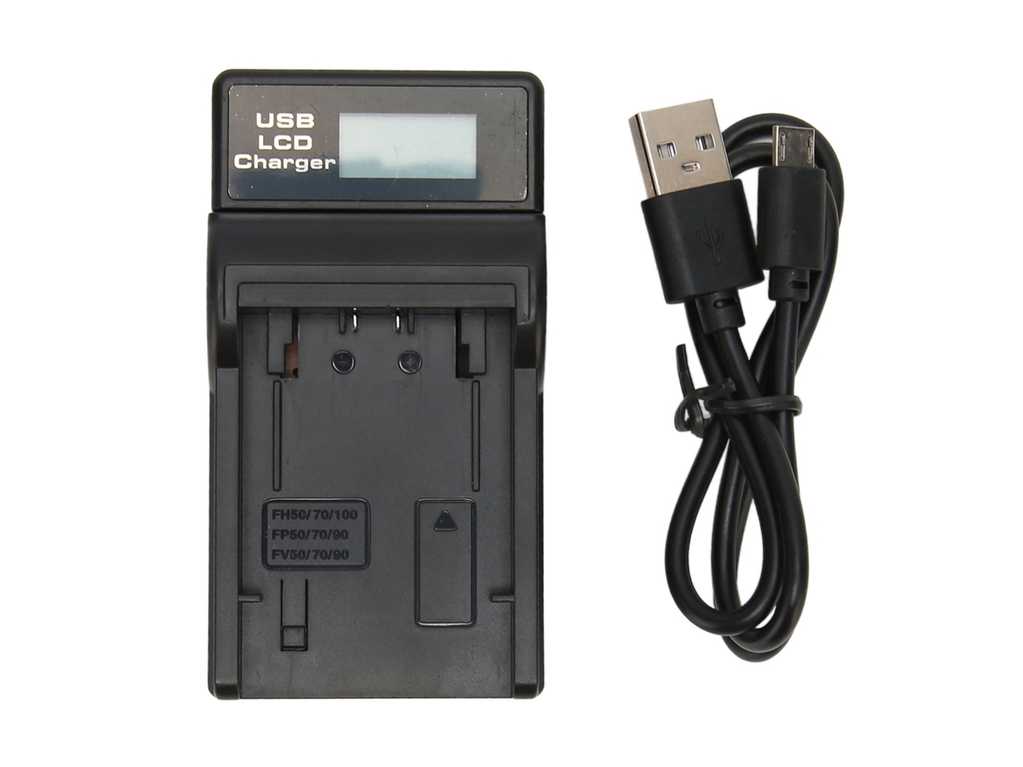 Cargador de batería USB para cámara con indicador de carga y compatibilidad