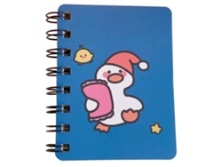 Mini cuaderno espiral con diseño de patito adorable, agenda diaria portátil.
