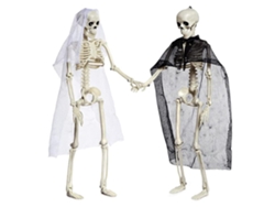 BJ-2 Pack de esqueletos de Halloween de 40 cm (16 pulgadas) - Novios con articulaciones móviles para una decoración de fiesta espeluznante
