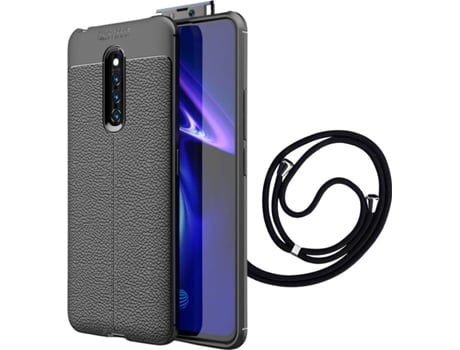 Funda Vivo Y52 5G Rugged Leather con Cordon Negro
