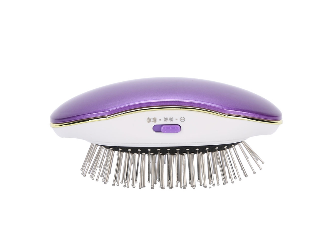 Peine Eléctrico De Masaje Vibracional Para Scalp Con Iones Negativos Antiestático Peine De Peluquería Morado