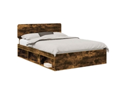Maison Exclusive - Estructura De Cama Con Cabecera Roble Ahumado 140 X 200 Cm
