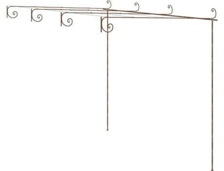 vidaXL Pérgola de jardín marrón antiguo 4x3x2,5 m hierro