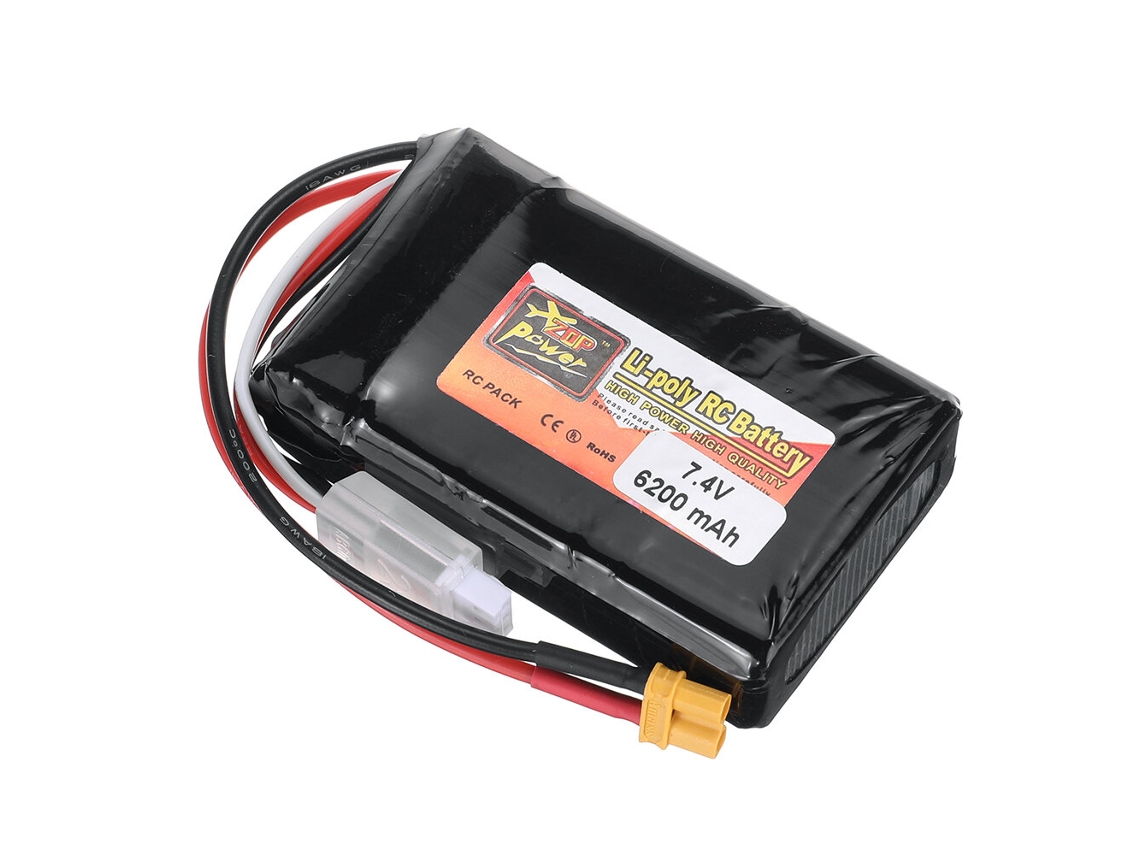 Batería de polímero de litio Zop Power de 7,4 V, 6200 mAh, 2 s, con conector XT30 para radio Boxer X16S