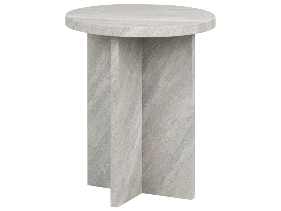 Mesa auxiliar redonda BELIANI Stanton de MDF Gris 42x42x55