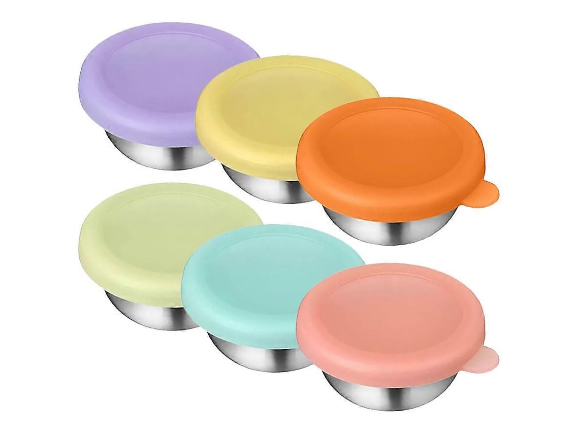 6 Piezas Recipiente Para Salsa De Ensalada Recipientes Pequeños Para Condimentos Vasos Para Salsa Con Tapa De Silicona Webake