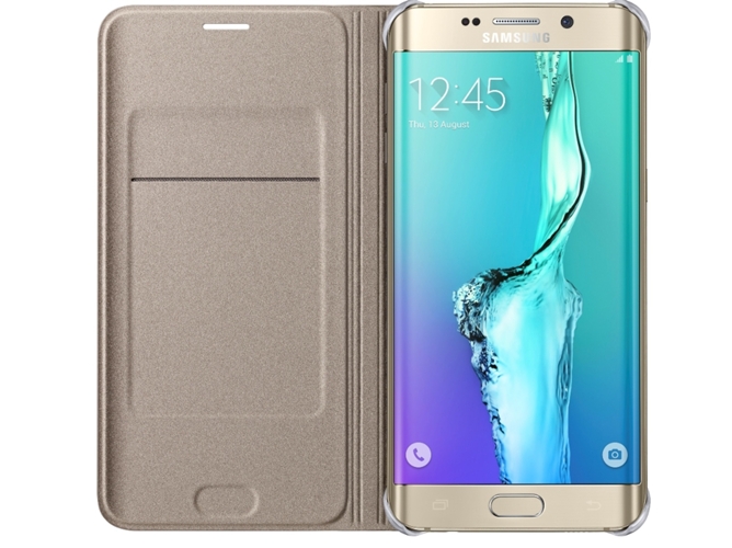Funda Flip Wallet p/ SAMSUNG Galaxy S6 Edge + Dourada