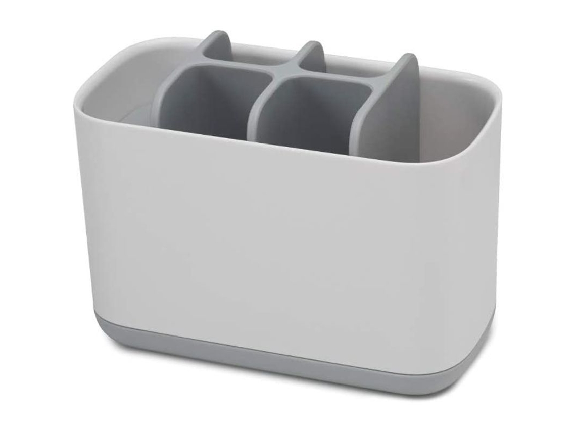 Soporte Para Cepillos De Dientes Fácil De Guardar Para El Baño - Blanco/gris, Grande
