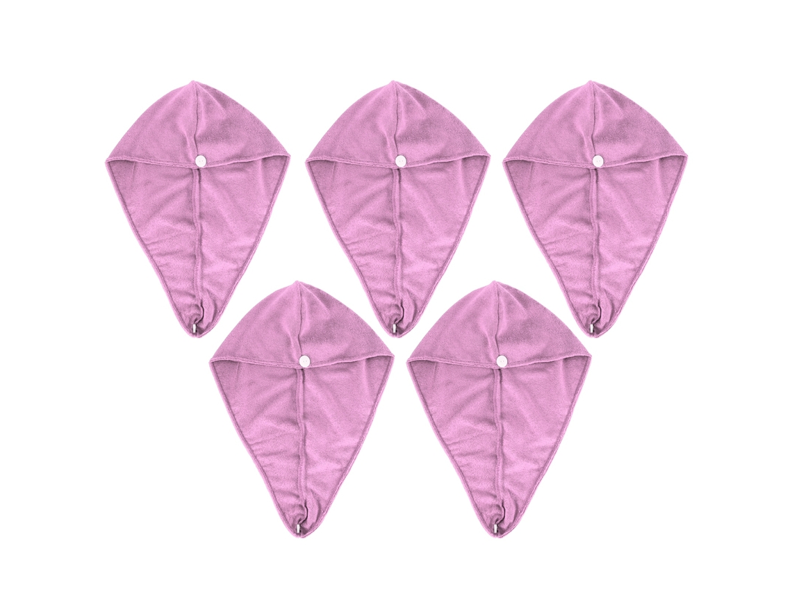 5 Gorros De Microfibra Absorbentes De Secado Rápido Para Secar El Cabello, Para Mujeres Y Niños, 23 X 65 Cm, Morado Claro.