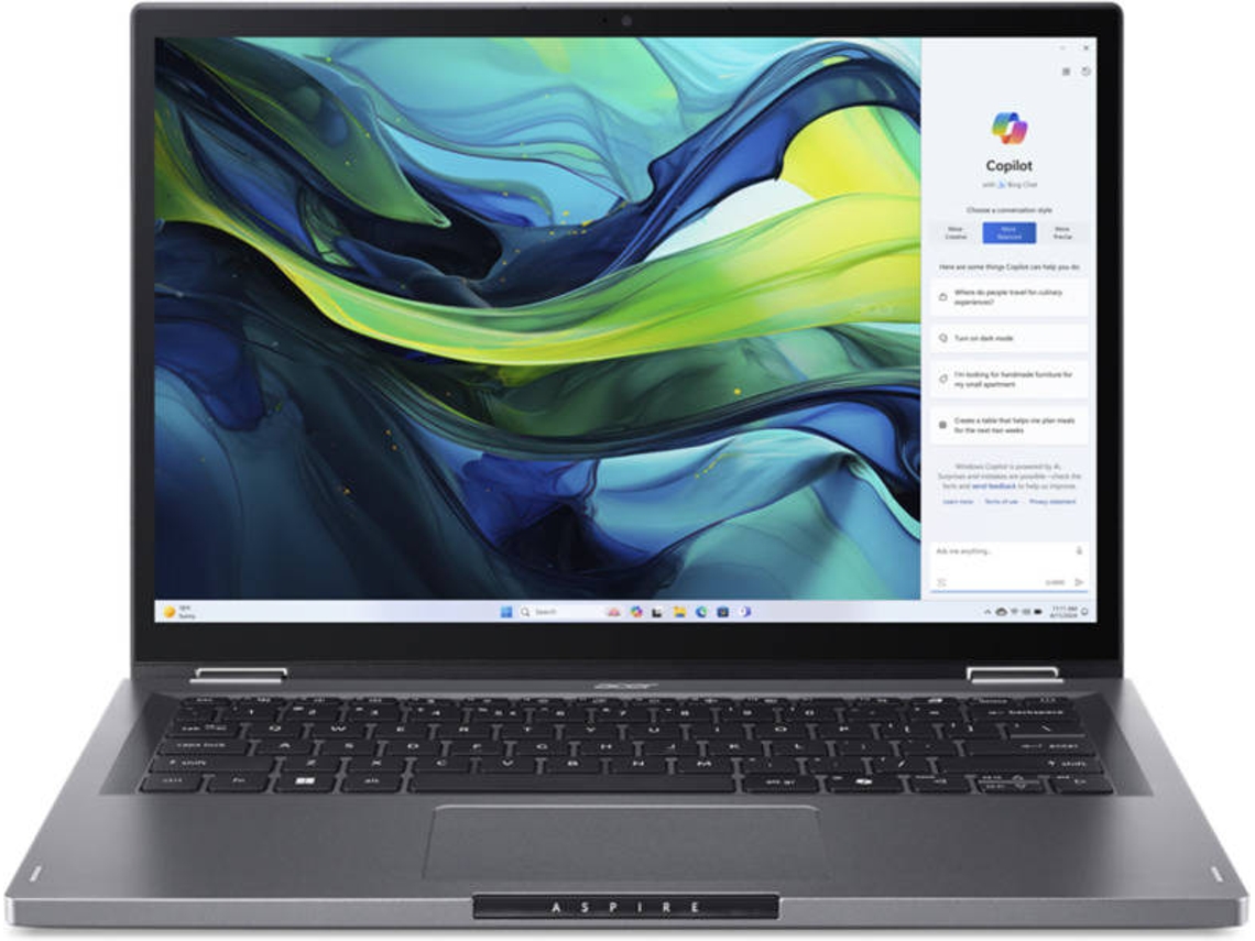 Portátil ACER ASPIRE SPIN 14 ASP14-52MTN-592U (14'' - Intel Core Ultra 5 115U - RAM:16 GB - 1 TB SSD - Intel UHD Graphics)