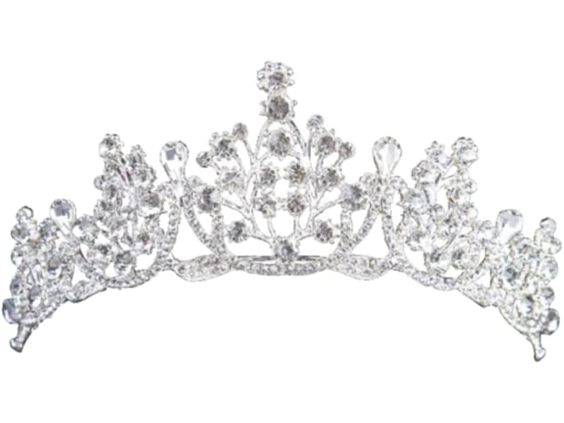 Conjunto De Joyas Nupciales Con Elegante Tocado De Cristal Para Una Fiesta De Bodas.