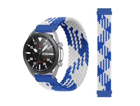 Correa de reloj inteligente para Samsung Galaxy Watch 3 Correa de reloj de elasticidad trenzada de nailon ajustable de 45 mm, Talla: 155 mm (azul b...