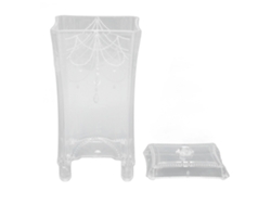 Caja De Almacenamiento De Algodón Transparente Con Tapa Para Baño, Diseño Práctico Y Gran Capacidad.