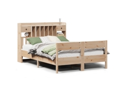 Maison Exclusive - Cama Con Estantería Sin Colchón Madera Maciza De Pino 135x190cm