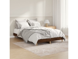 Estructura De Cama Sin Colchón Madera Marrón Roble 120x190 Cm