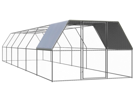 vidaXL Jaula gallinero de exterior de acero galvanizado 3x12x2 m