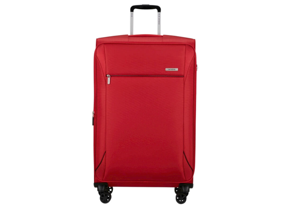 Maleta de viaje Samsonite grande Breeze de 78 cm y 4 ruedas Exp Base, color rojo