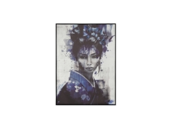 Cuadro Lienzo Ps Geisha Enmarcado Azul 103x4x143cm