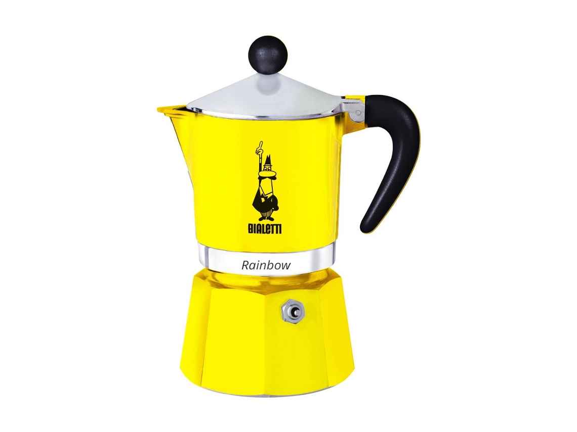 Bialetti Rainbow Cafetera Italiana Aluminio Negro Amarillo