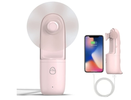 Ventilador de Mano Ventilador de Mano 3 Velocidades Recargables con 18 Horas de Tiempo de Trabajo Ventilador de Batería Portátil 2 en 1 Mini Rosa B...