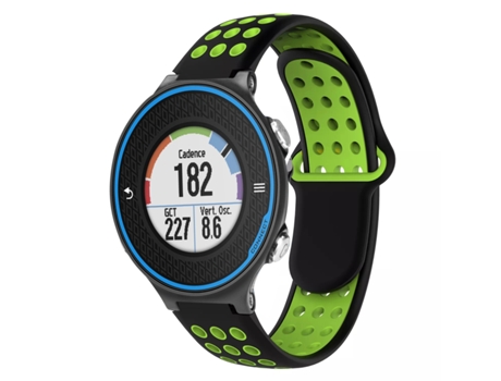 Correa Smartwatch para Garmin Forerunner 620 Silicona Perforada Transpirable Bicolor (Negro + Verde)