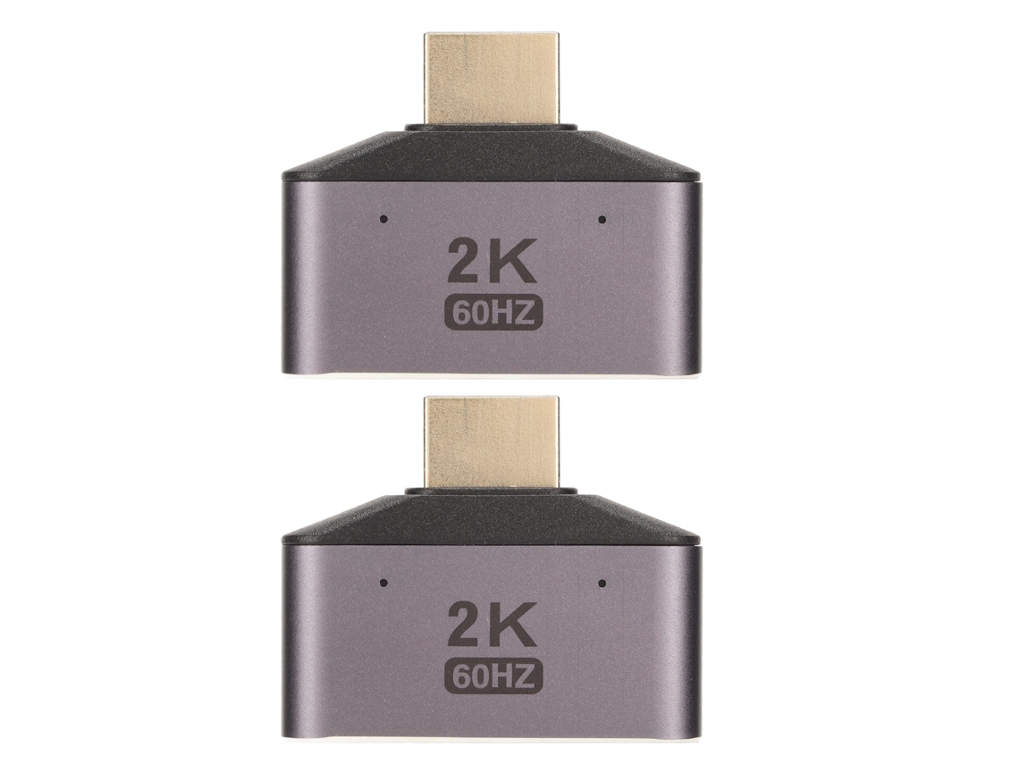 Adaptador Interface Multimídia Hd 1 Para 2 Macho Para Fêmea Divisor Vídeo 2k 60hz Com Luz Indicadora 2pcs