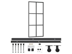 Puerta corredera VIDAXL Negro Aluminio (90x205cm)