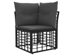 Maison Exclusive - Conjunto De Sofás De Exterior 10 Pcs Negro Y Gris Oscuro