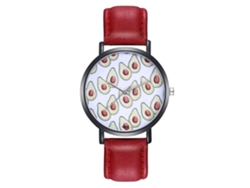 Reloj De Cuarzo Para Mujer Con Correa De Pu De Alta Calidad, Estilo Moderno K042-h Rojo