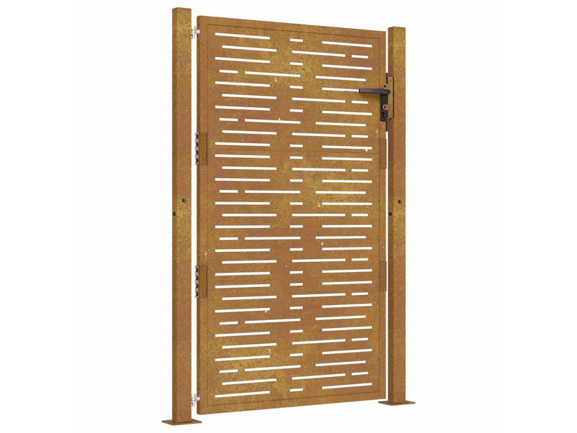Maison Exclusive - Puerta De Jardín 100x150 Cm De Acero Corten Con Diseño Cuadrado