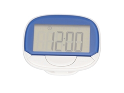 Podómetro para pasos y calorías, pantalla grande, distancia, clip, multifuncional, azul S / BRAND