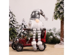 Adornos navideños de gnomos, decoración de mesa con adorno de árbol iluminado (gris, pierna larga)