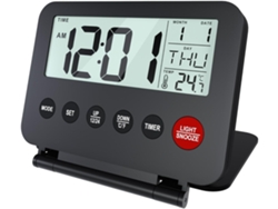 Reloj Despertador Digital Portátil Para Viajes Saisiyiky Des14 Pantalla Digital, Alarma, Temporizador, Repetición, Luz De Fondo, A Pilas
