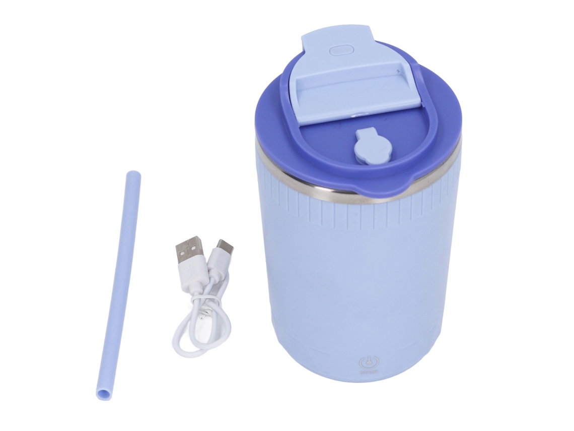 Copo Auto Misturador 380ml Inox 304 Usb Recarregável Para Café Chá Leite Viagem Escritório Roxo