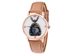 Reloj De Cuarzo Con Correa De Cuero Pu Batman Dial Unisex (café Claro)