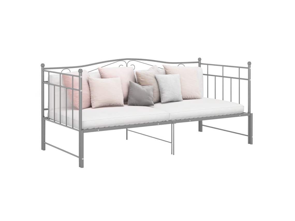 Sofá Cama Estructura Sofá Convertible Lovely Home Metal Plástico Gris (90x200)