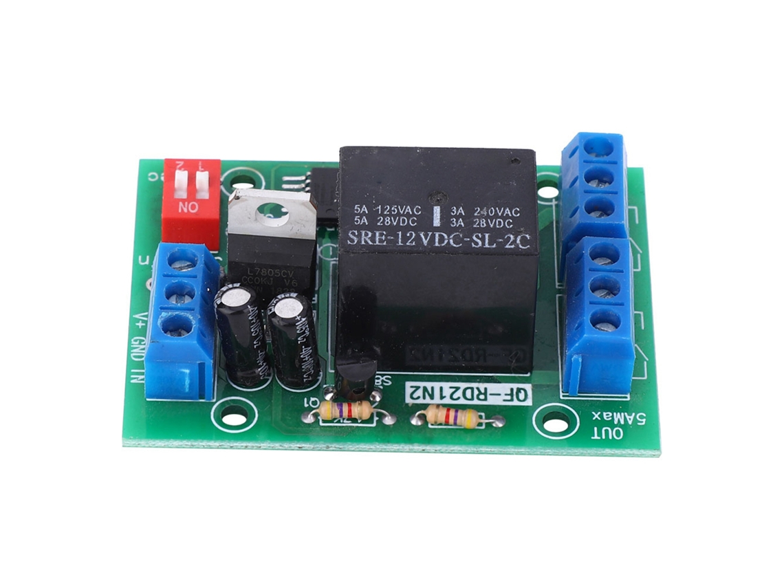 Módulo De Relé Temporizador Con Apagado Retardado, Dpdt De 10-16 V, 2 Canales, 5 A, Ajustable De 0 A 300 S/min.