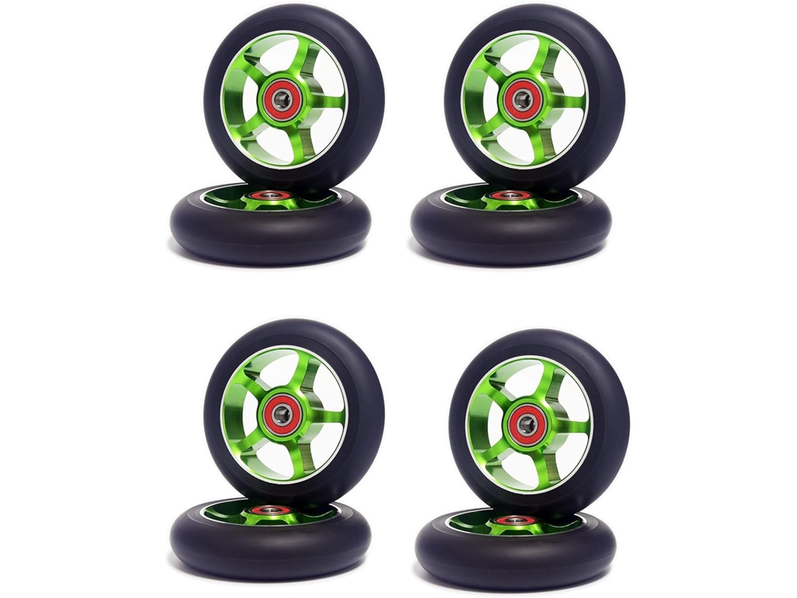 8 Pièces Séries 100mm Rouge Of Remedy Scooter Con Roulements En Aluminio Résistant À L'usure