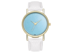 Reloj De Pulsera De Cuarzo Informal Para Mujer, Sencillo Y Elegante, Con Correa De Piel Sintética Blanca.