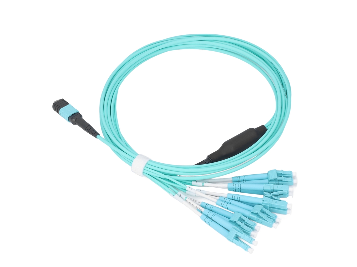 Cable De Fibra Óptica De 12 Núcleos Mpolc Cluster, Cable De Conexión De Fibra Óptica Multimodo De 10 Gigabit
