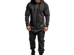 2026-mono Hombre Con Capucha Cremallera Para Invierno Jumpsuit Casual De Mezcla De Algodón 3xl Gris Oscuro