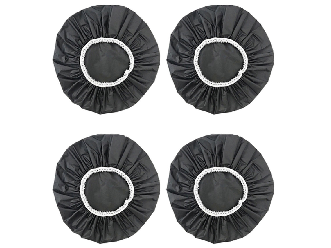 Gorros de ducha impermeables para uso doméstico, de natación y de hotel (negros)