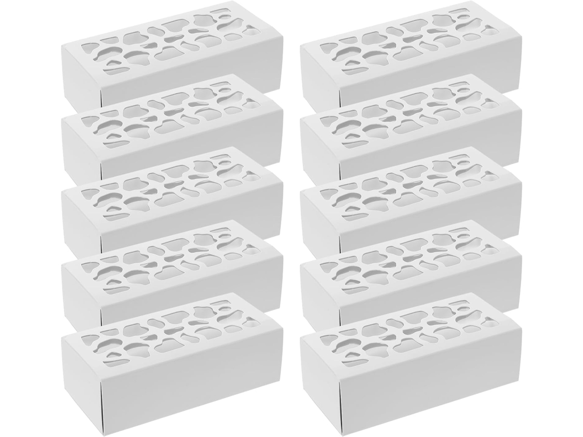 Cajas De Embalaje Para Postres Y Macarrones, 10 Piezas De Cartón Ventana Transparente, Diseñadas Para Proteger