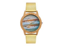 Reloj De Pulsera Unisex Informal De Cuarzo Con Correa De Silicona Dorada.