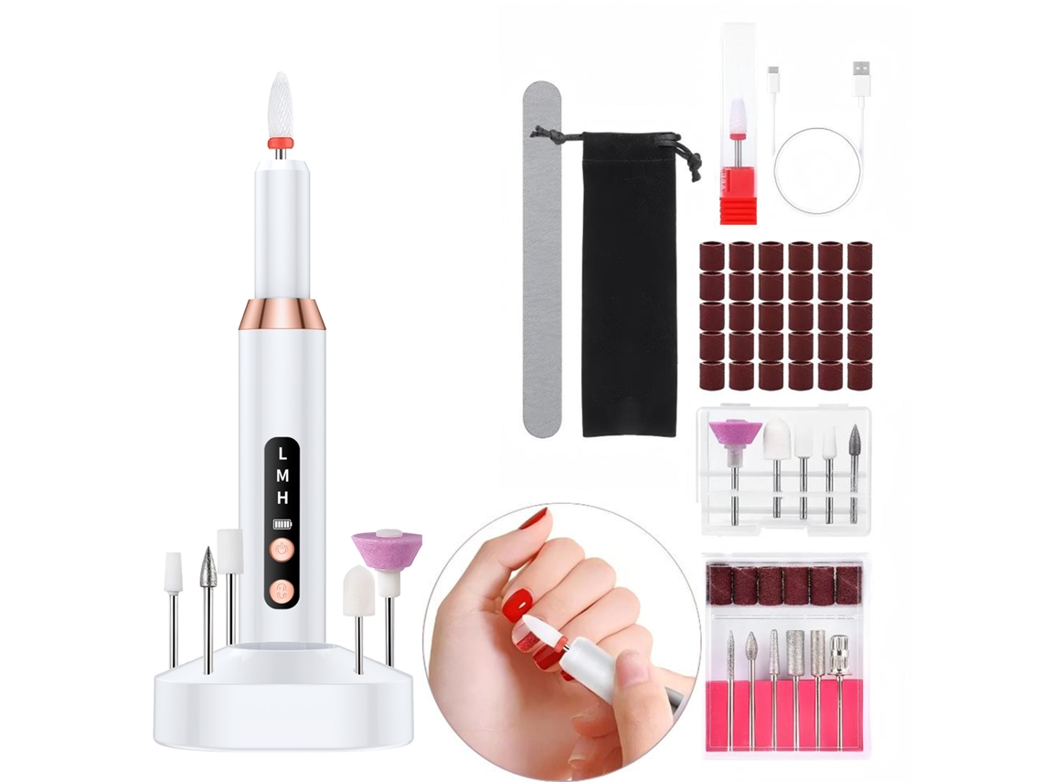 Lima De Uñas Automática, Lima Eléctrica Apta Para Uñas De Fibra De Coco, Kit De Manicura Y Pedicura Para Dar Forma, Pulir Y Recortar Las Uña