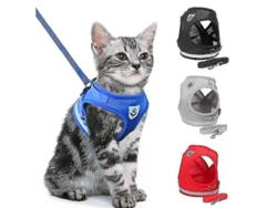 2026-arnés Para Gatos Anti Escape, Confortable Y Reflectivo, Ajustable Con Malla Transpirable Y Cremallera De Seguridad