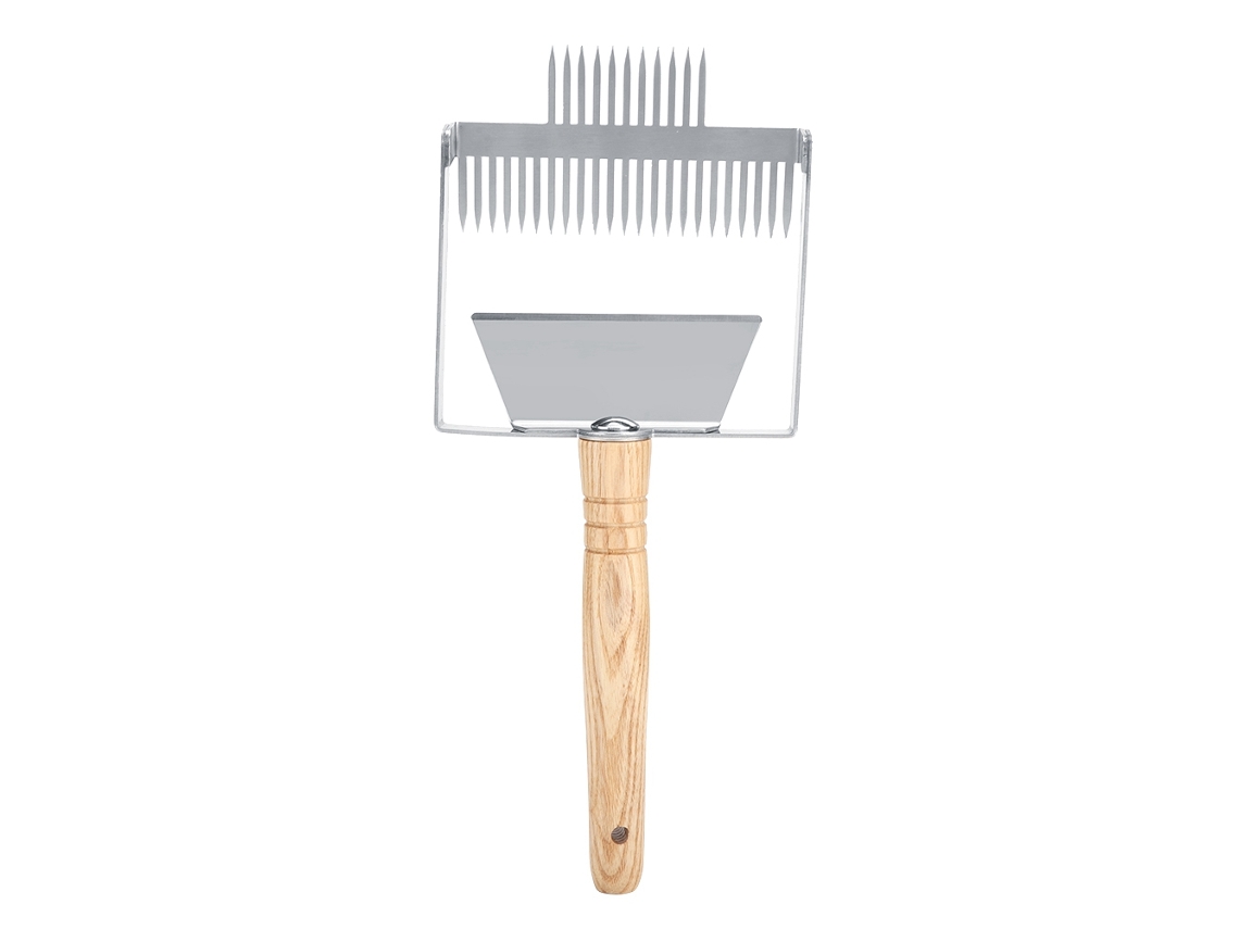 Raspador De Abejas De Acero Inoxidable Con Mango De Madera, Herramienta De Apicultura, Horquilla Para Desoperculación.